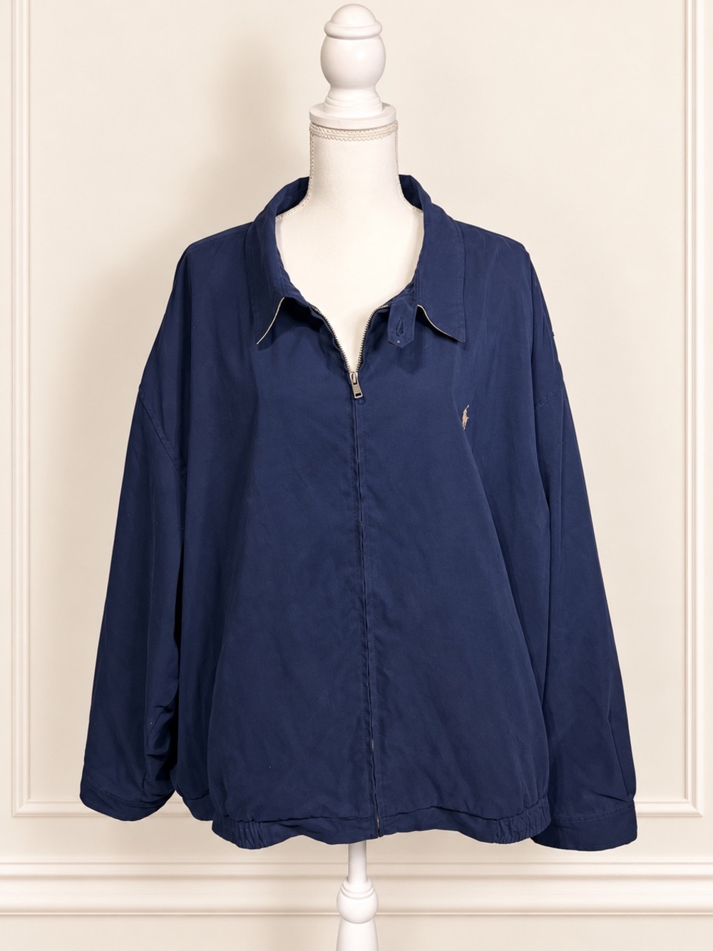 Vintage Polo Ralph Lauren 4X Big Navy Plaid Lined Swing Jacket Y2K
